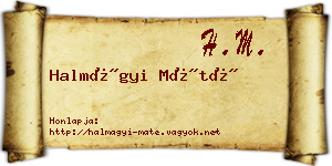 Halmágyi Máté névjegykártya